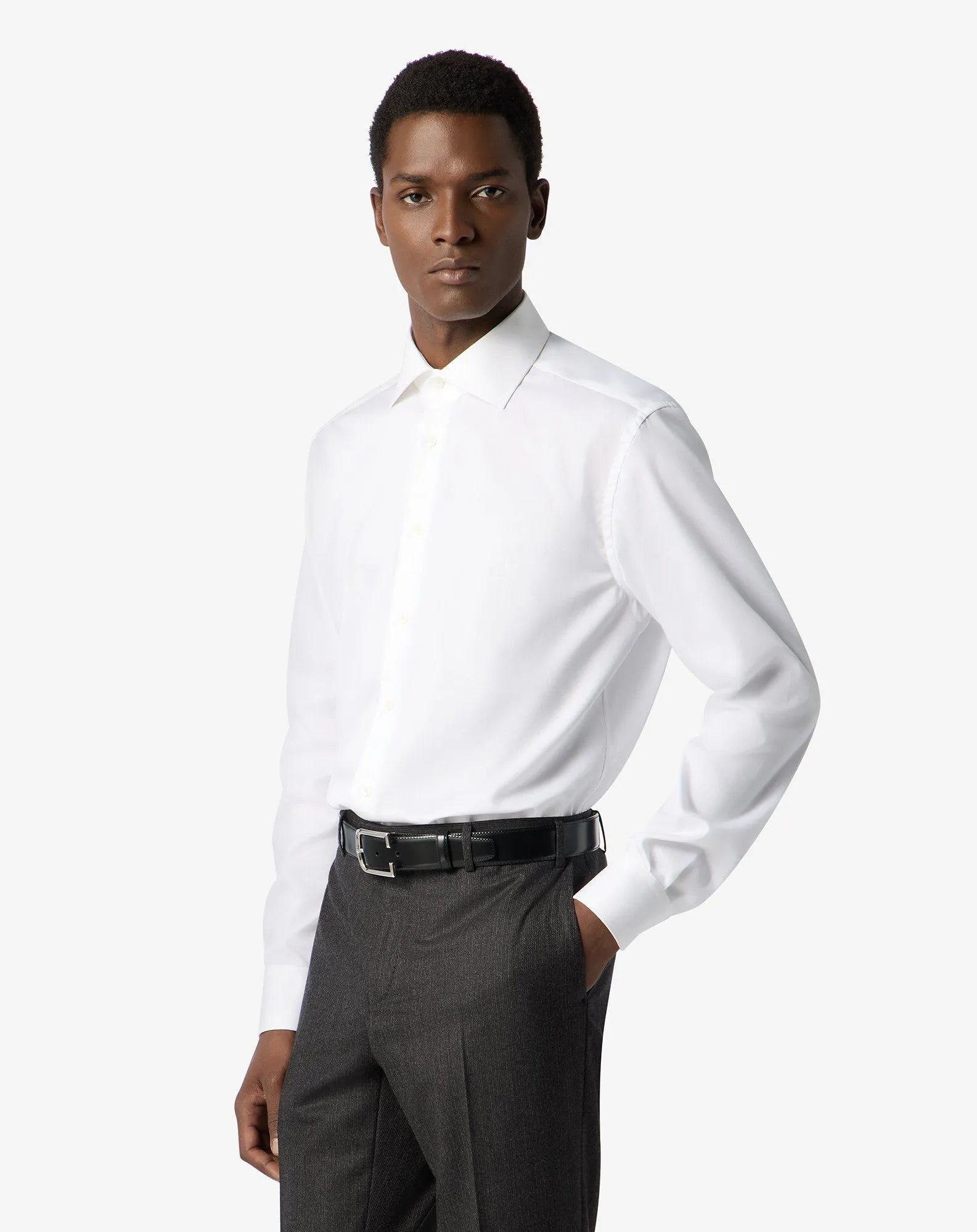 CORNELIANI Wrinkle Free Shirt WHITE - Henry Bucks