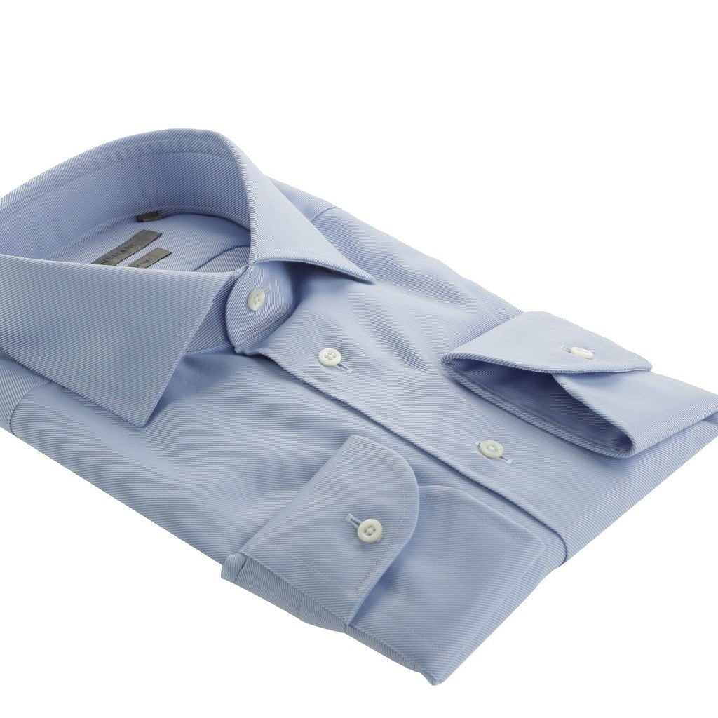 CORNELIANI Wrinkle Free Twill Shirt BLUE - Henry Bucks