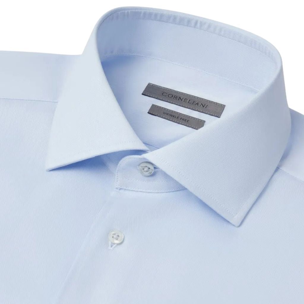 CORNELIANI Wrinkle Free Twill Shirt SKY - Henry Bucks