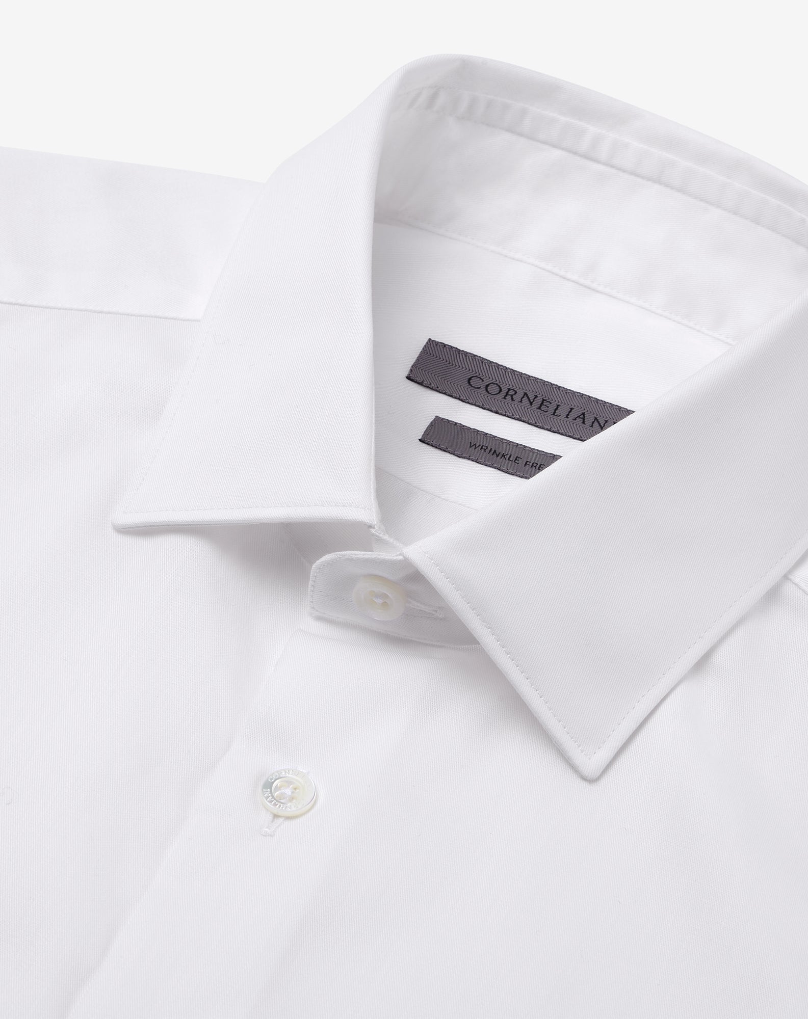 CORNELIANI Wrinkle Free Twill Shirt WHITE - Henry BucksShirts01SS220008 - WHTE - 39