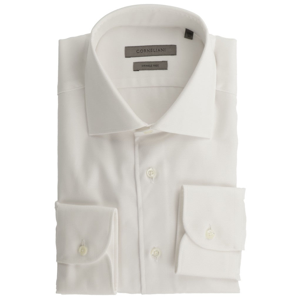 CORNELIANI Wrinkle Free Twill Shirt WHITE - Henry Bucks