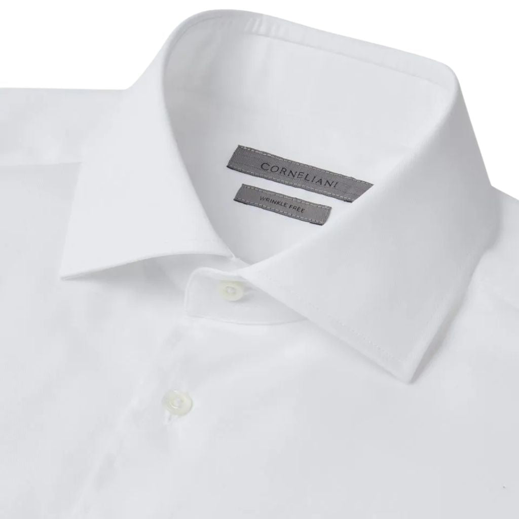 CORNELIANI Wrinkle Free Twill Shirt WHITE - Henry Bucks