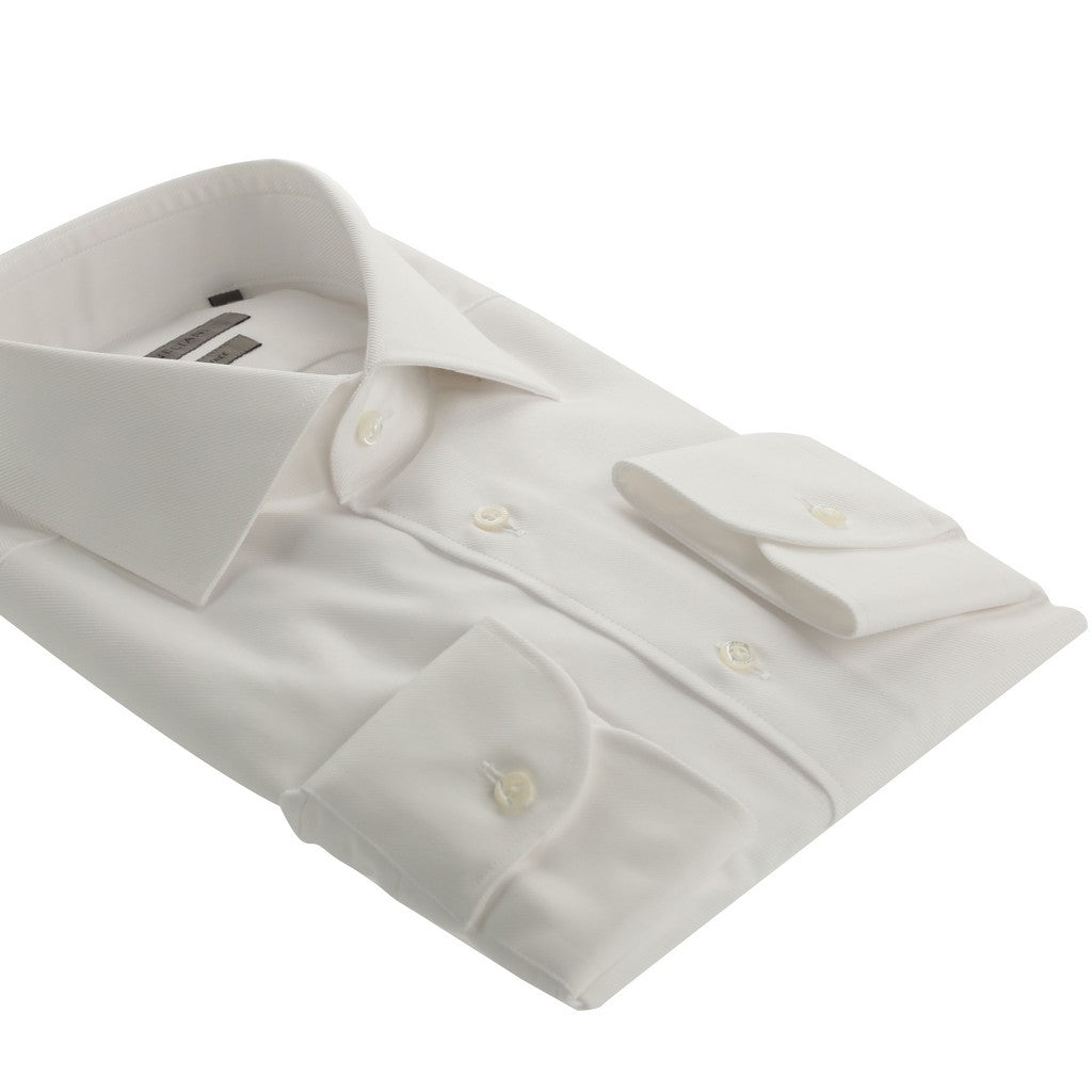 CORNELIANI Wrinkle Free Twill Shirt WHITE - Henry Bucks