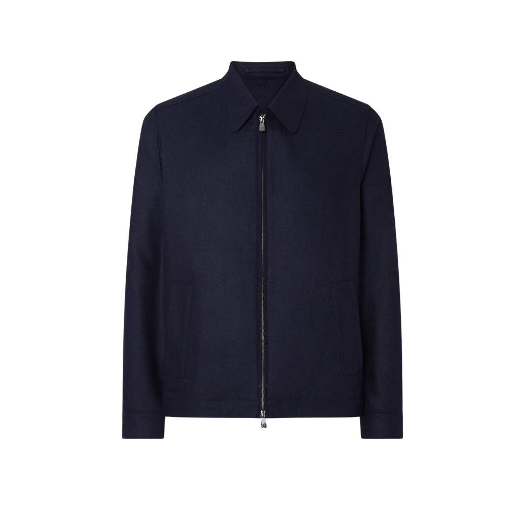 CORNELIANI Zip Up Shirt Jacket NAVY REG - Henry Bucks