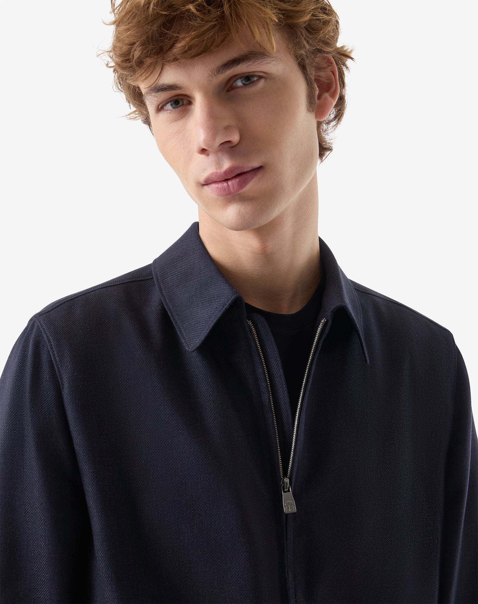 CORNELIANI Zip Up Shirt Jacket NAVY REG - Henry Bucks