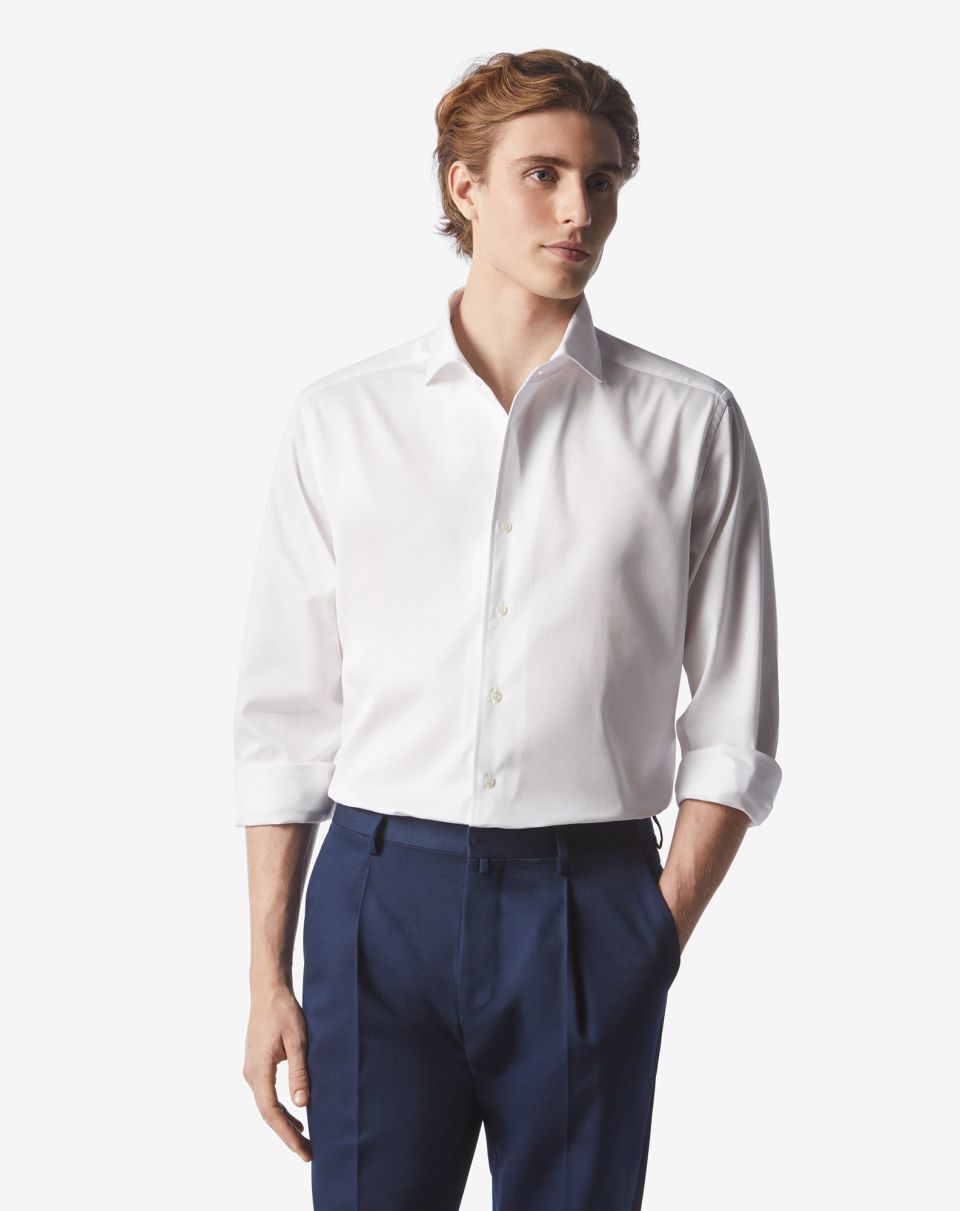 Corneliani Fine Twill Shirt in WHITE