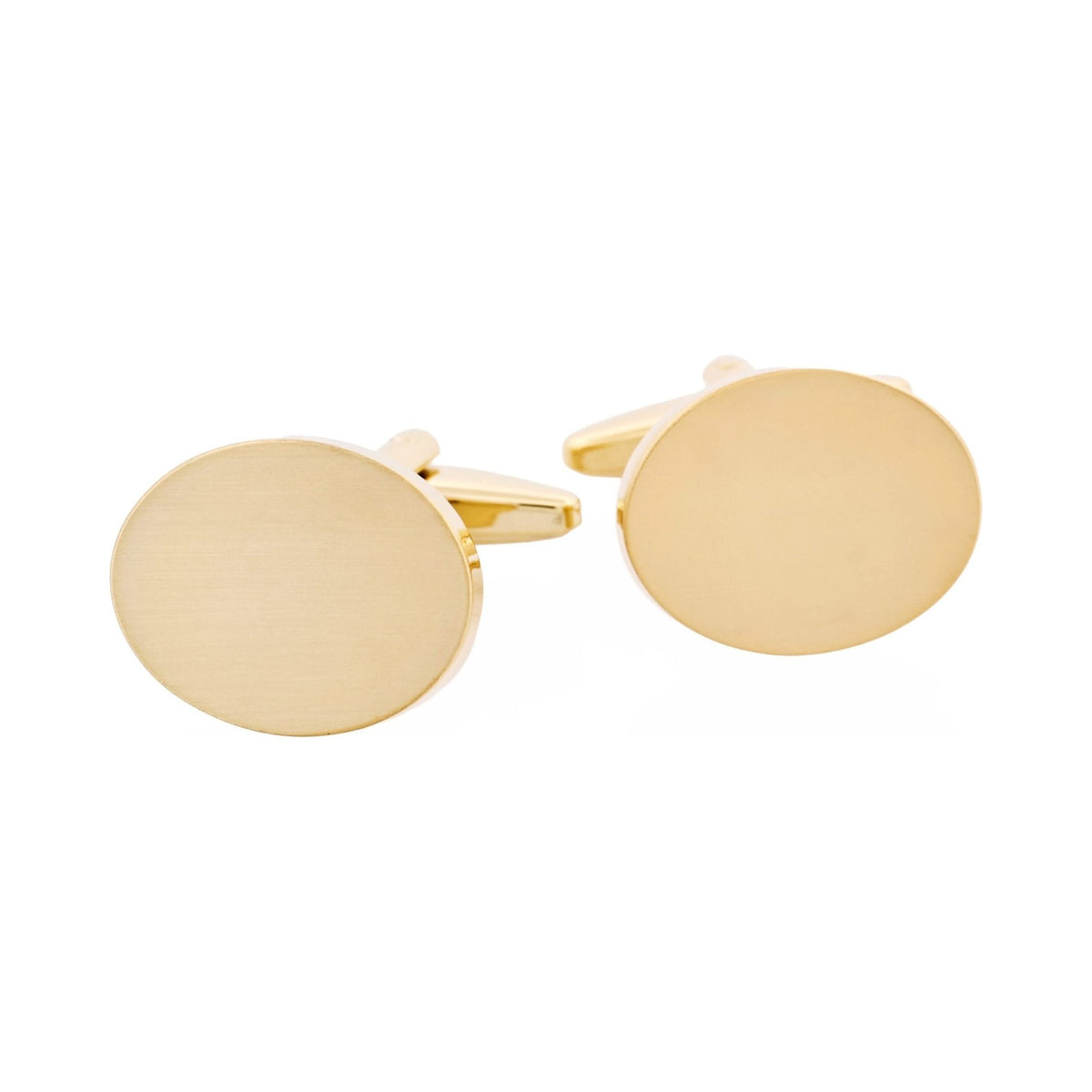 CUDWORTH Brushed Gold Plated Oval Cufflinks - Henry Bucks