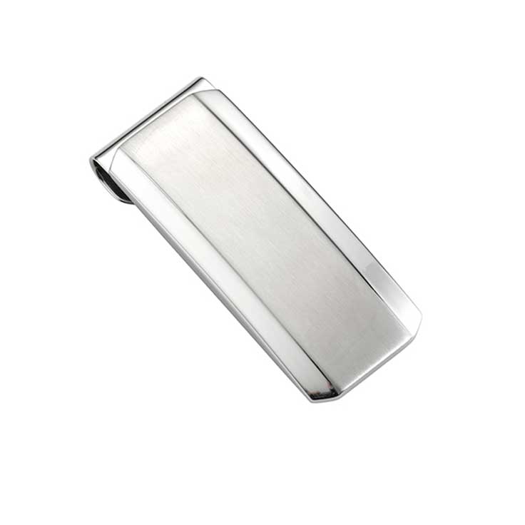CUDWORTH Brushed & Polished Curved Face Stainless Steel Money Clip - Henry Bucks