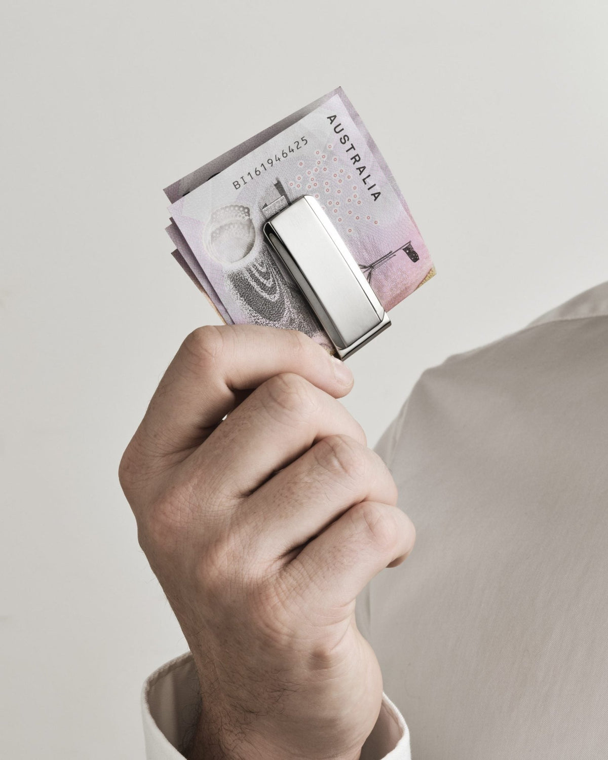 CUDWORTH Brushed & Polished Curved Face Stainless Steel Money Clip - Henry Bucks