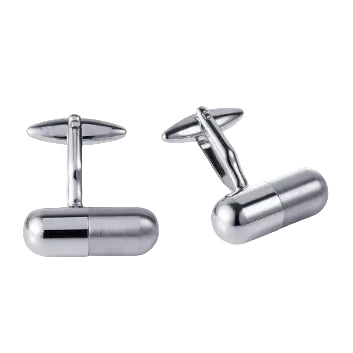 Cudworth Brushed Rhodium Pill Cufflinks - Henry BucksCufflinks52AW230021