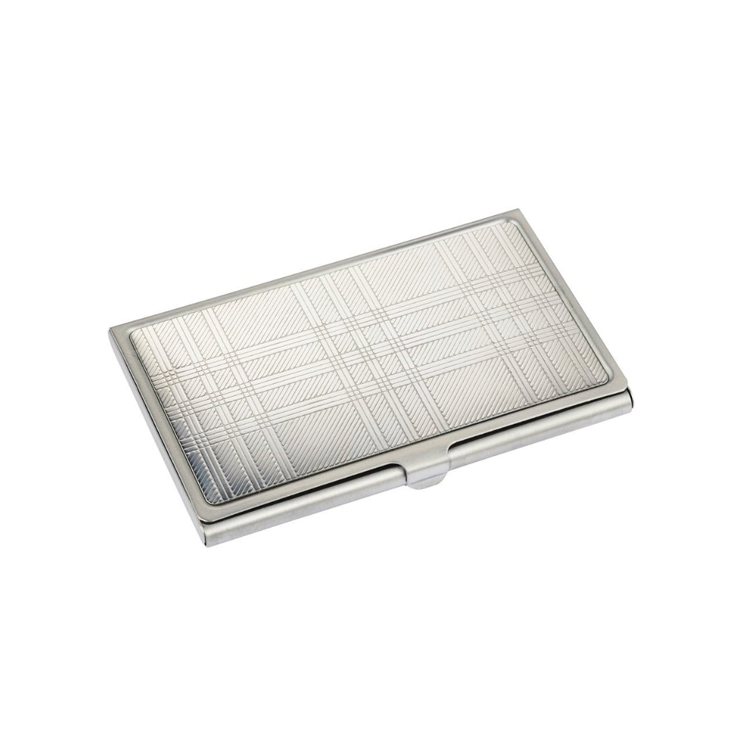 CUDWORTH Plaid Steel Card Case Stainless Steel - Henry Bucks