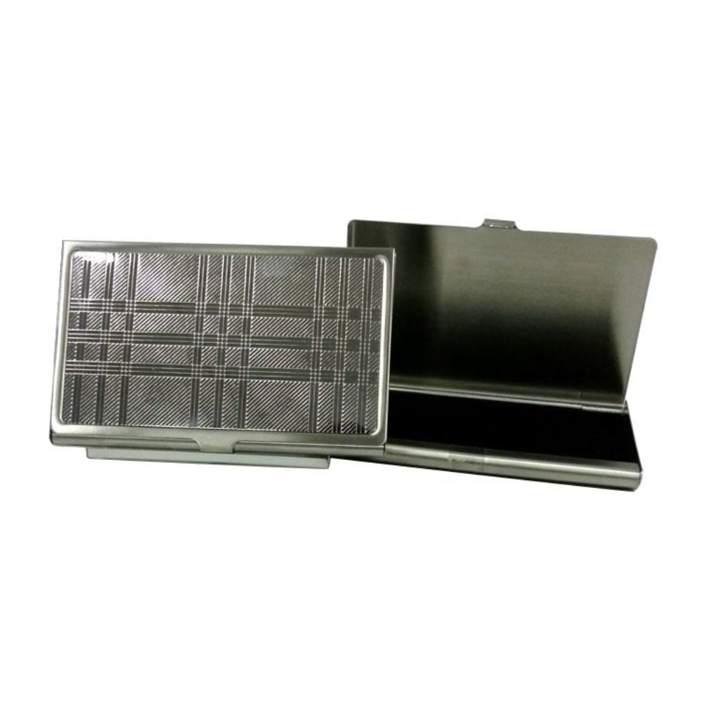 CUDWORTH Plaid Steel Card Case Stainless Steel - Henry Bucks