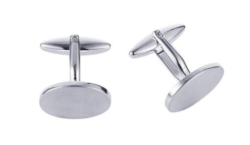 CUDWORTH Polished Rhodium Oval Cufflink - Henry BucksCufflinks68SS230040