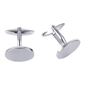 CUDWORTH Polished Rhodium Oval Cufflink - Henry BucksCufflinks68SS230040