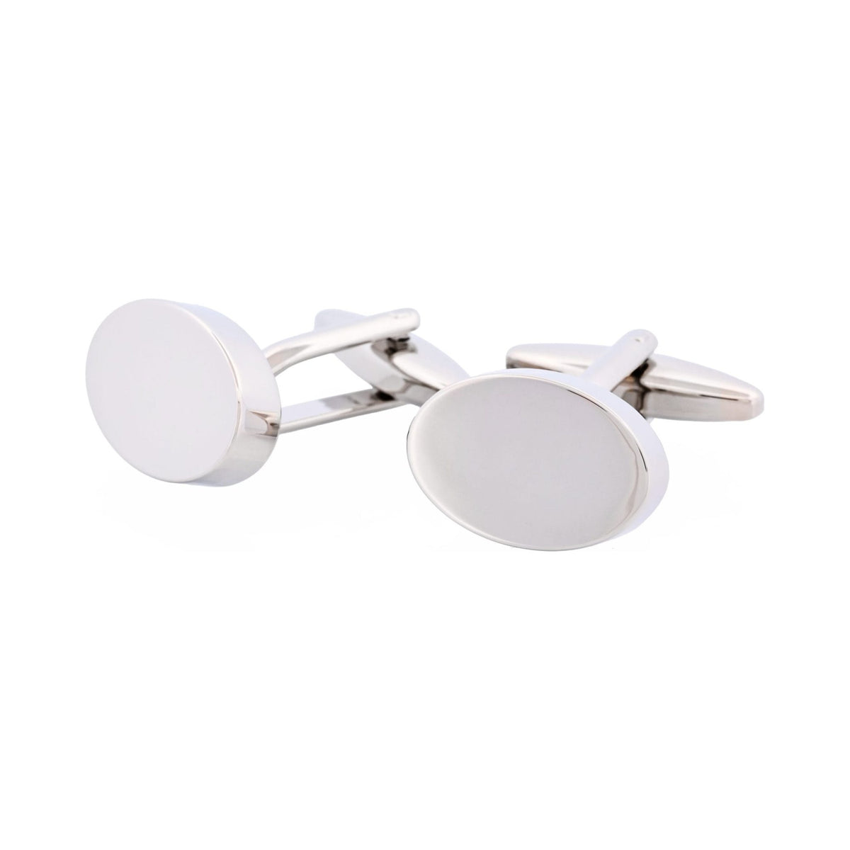CUDWORTH Polished Rhodium Plated Oval Cufflinks - Henry Bucks