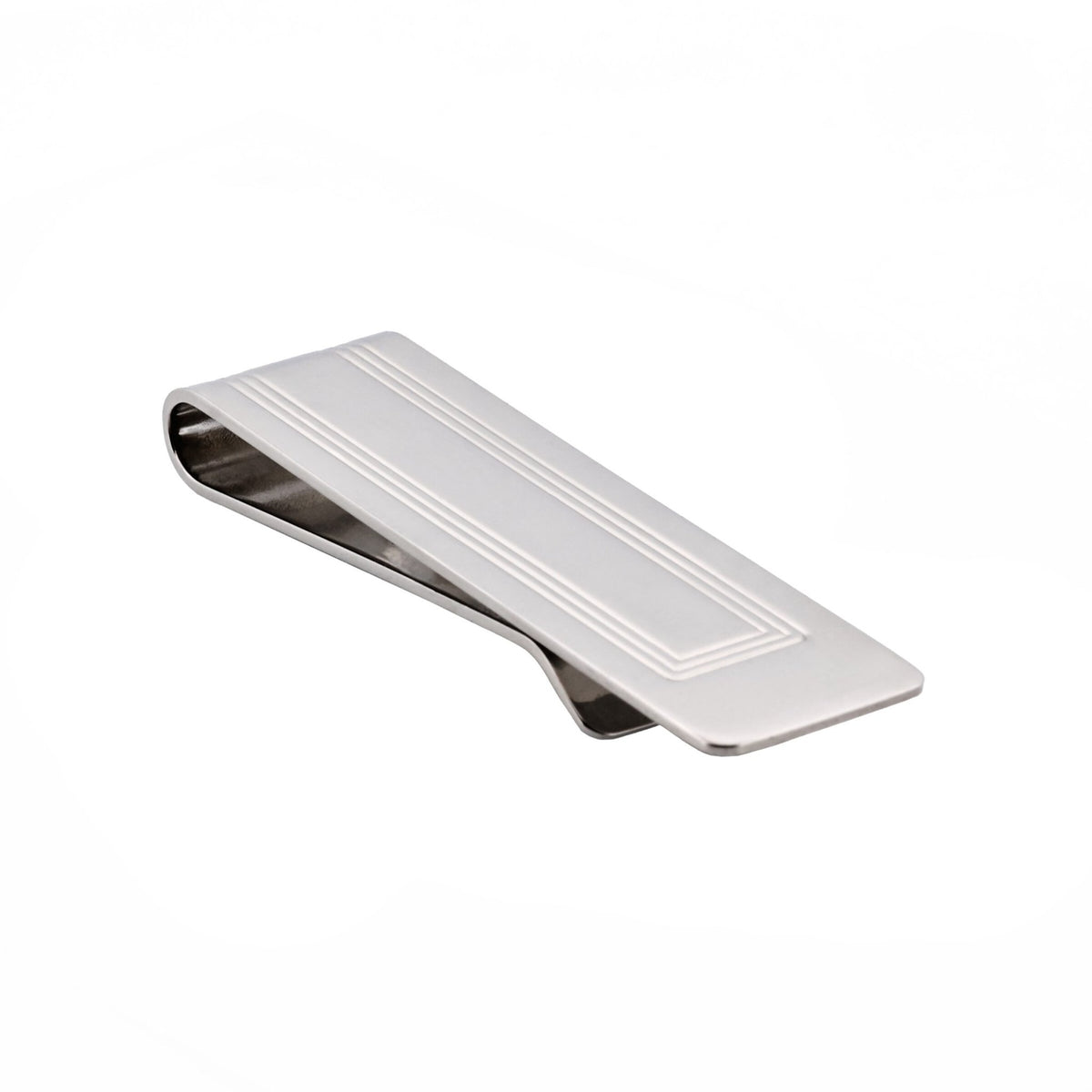 CUDWORTH Rectangular Framed Rhodium Plated Money Clip - Henry Bucks