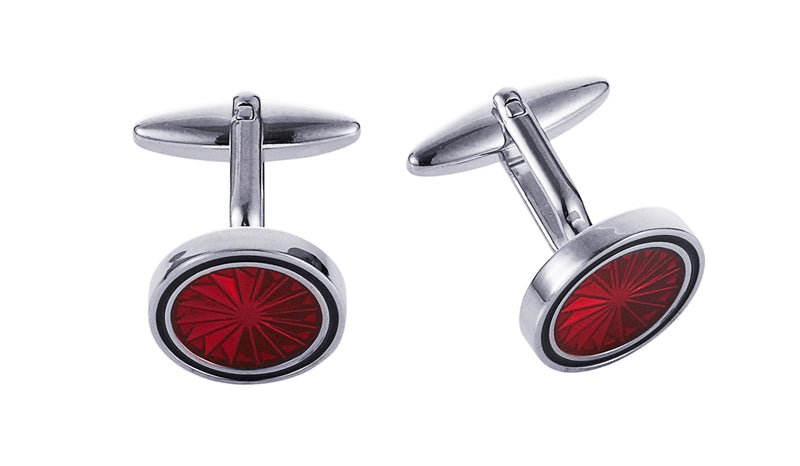 Cudworth Red Resin Round Cufflinks - Henry BucksCufflinks52AW230013