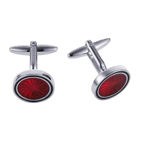 Cudworth Red Resin Round Cufflinks - Henry BucksCufflinks52AW230013