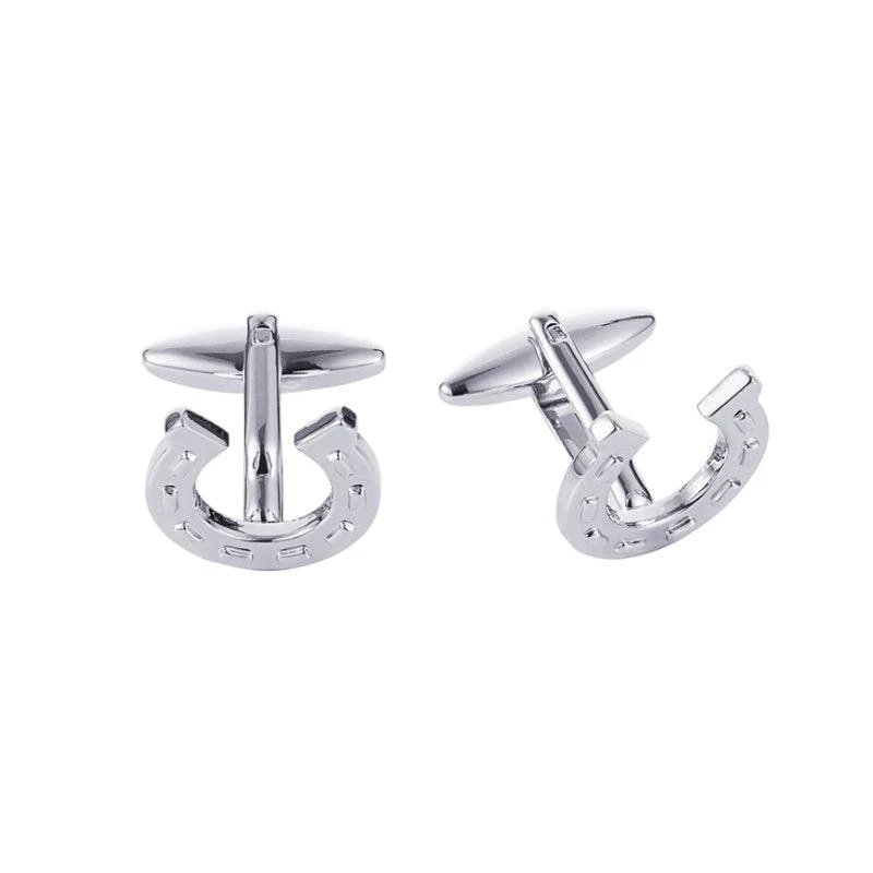 CUDWORTH Rhodium Plated Horse Shoe Cufflinks - Henry BucksCufflinks52AW230113