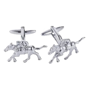 CUDWORTH Rhodium plated Jockey on Horse - Henry BucksCufflinks52AW230114