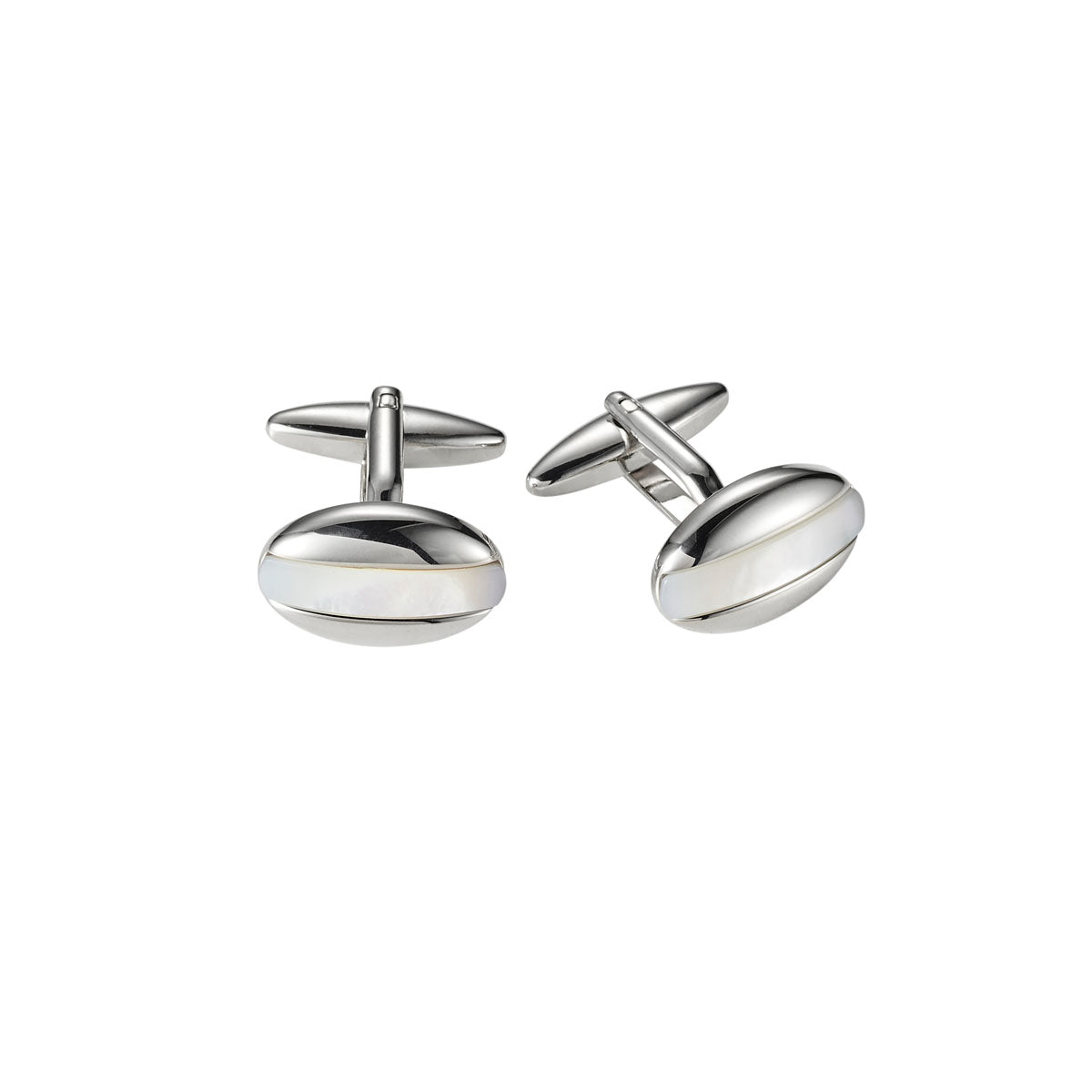 Cudworth Rhodium/Mother of Pearl Cufflinks - Henry BucksCufflinks52AW230035