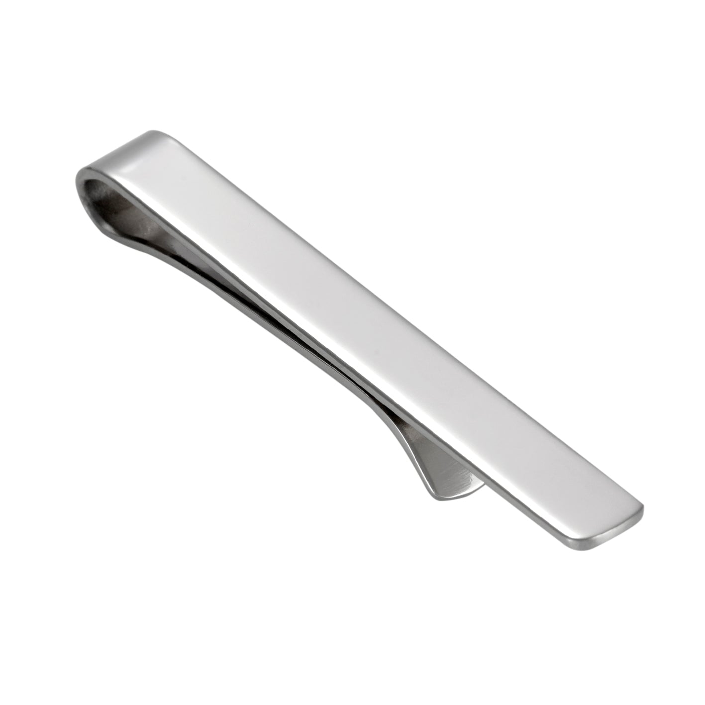 CUDWORTH White Gold Plain Bar Tie Slide WHITE - Henry BucksTie Clips52760 - 22