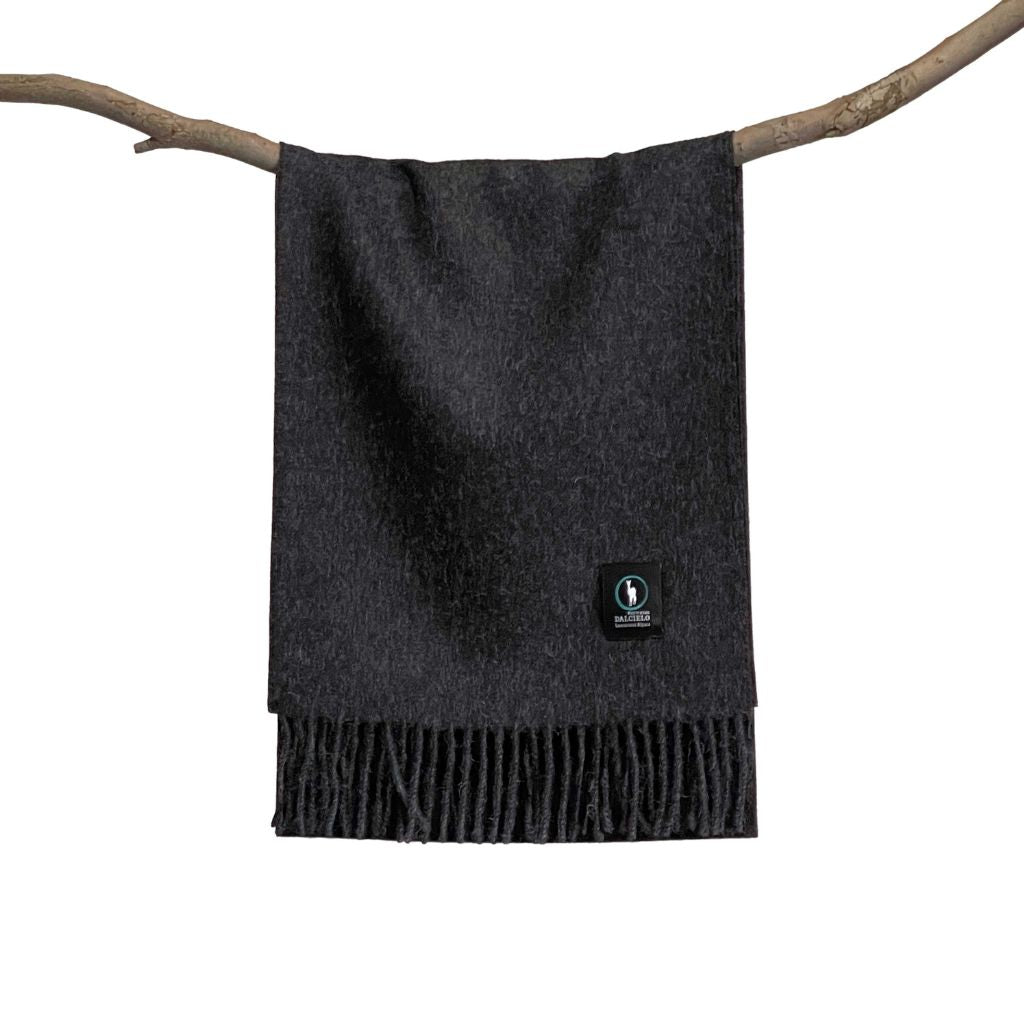 DALCIELO Baby Alpaca Classic Scarf CHARCOAL - Henry Bucks