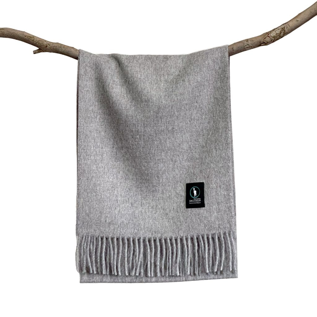 DALCIELO Baby Alpaca Classic Scarf LIGHT GREY - Henry Bucks
