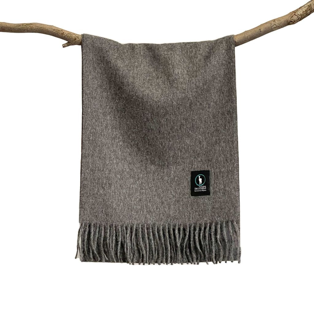DALCIELO Baby Alpaca Classic Scarf MID GREY - Henry Bucks