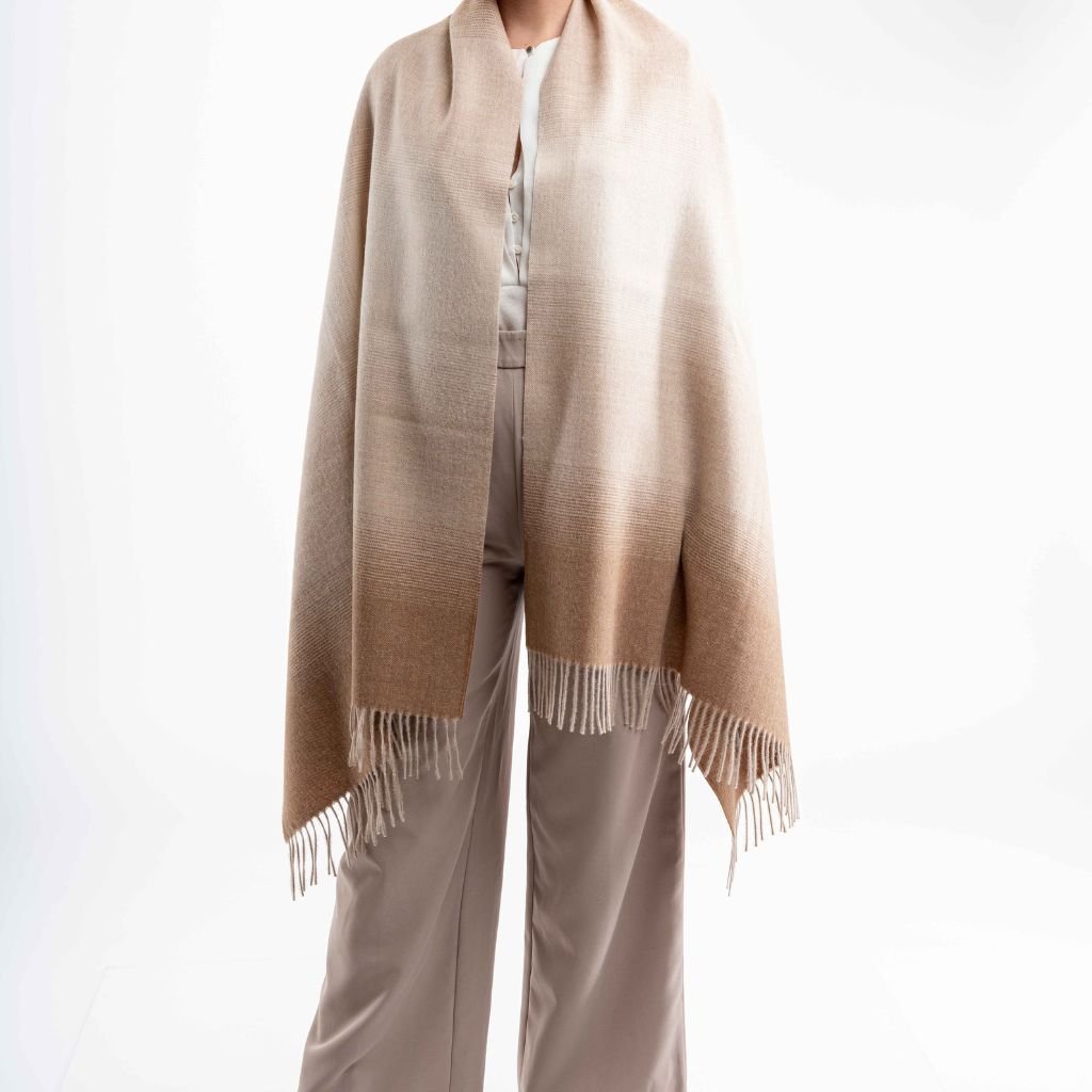 DALCIELO Baby Alpaca Eco Scarf BEIGE TAUPE - Henry Bucks