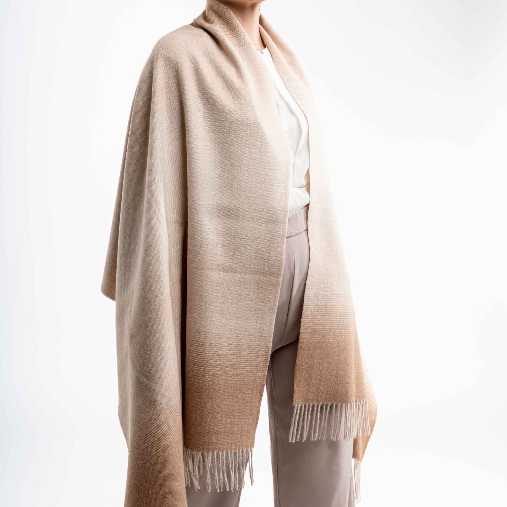 DALCIELO Baby Alpaca Eco Scarf BEIGE TAUPE - Henry Bucks