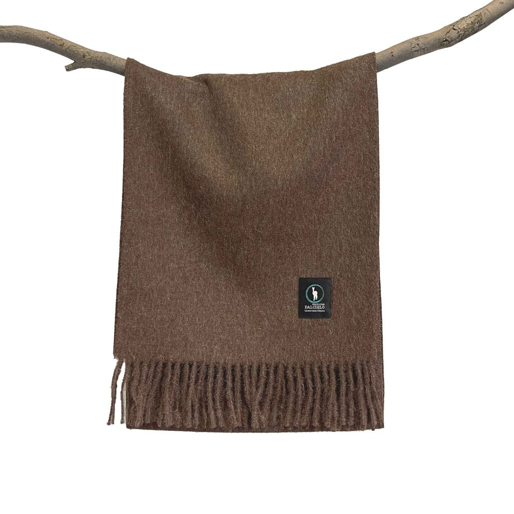 DALCIELO Fine Alpaca Eco Friendly Scarf DARK BROWN - Henry Bucks