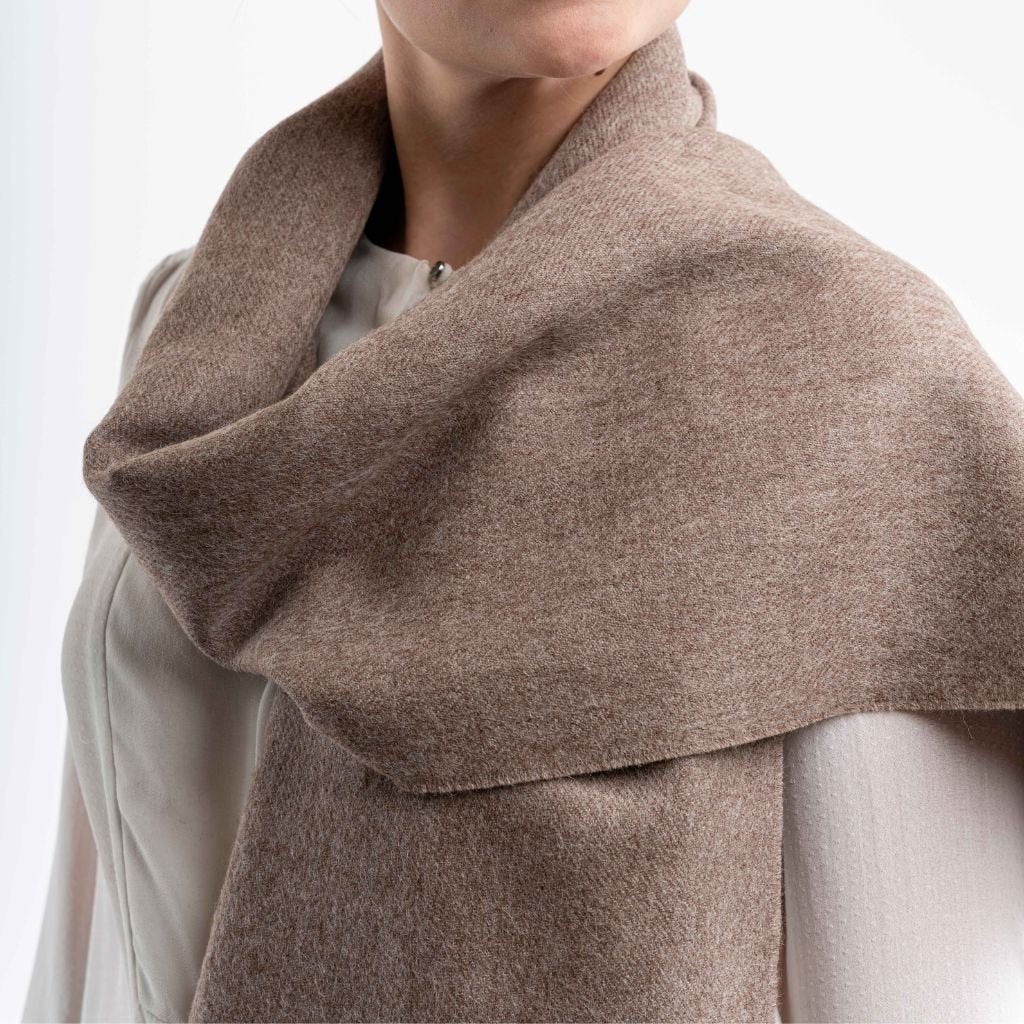 DALCIELO Fine Alpaca Eco Friendly Scarf LIGHT BROWN - Henry Bucks