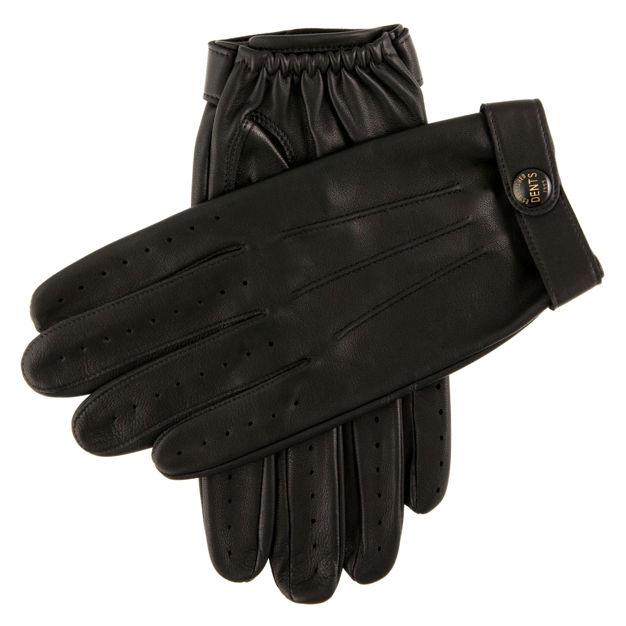 DENTS Fleming Leather Driving Glove BLACK - Henry BucksGloves52AW230059 - BLCK - S