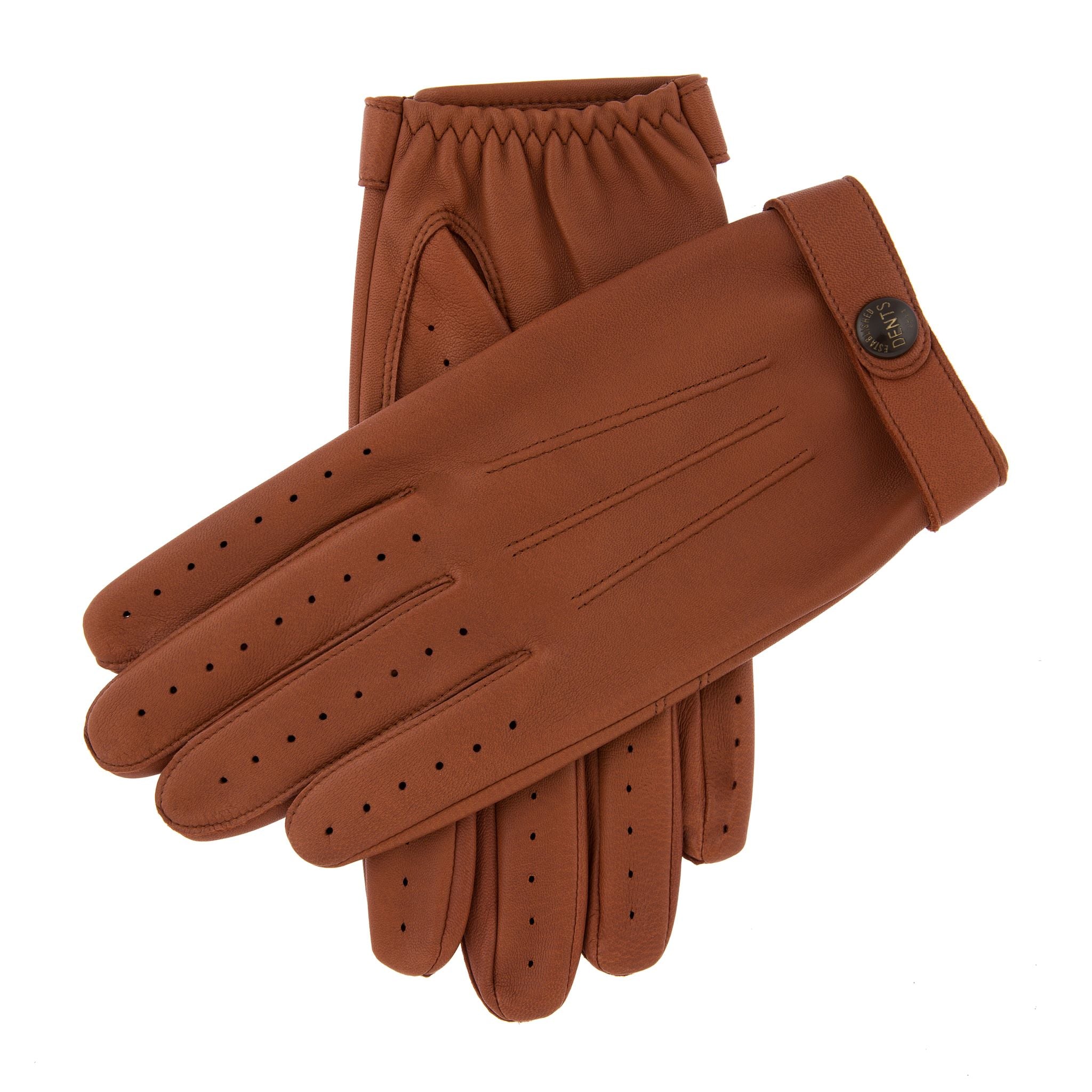 DENTS Fleming Leather Driving Glove TAN - Henry BucksGloves52AW230059 - TAN - S