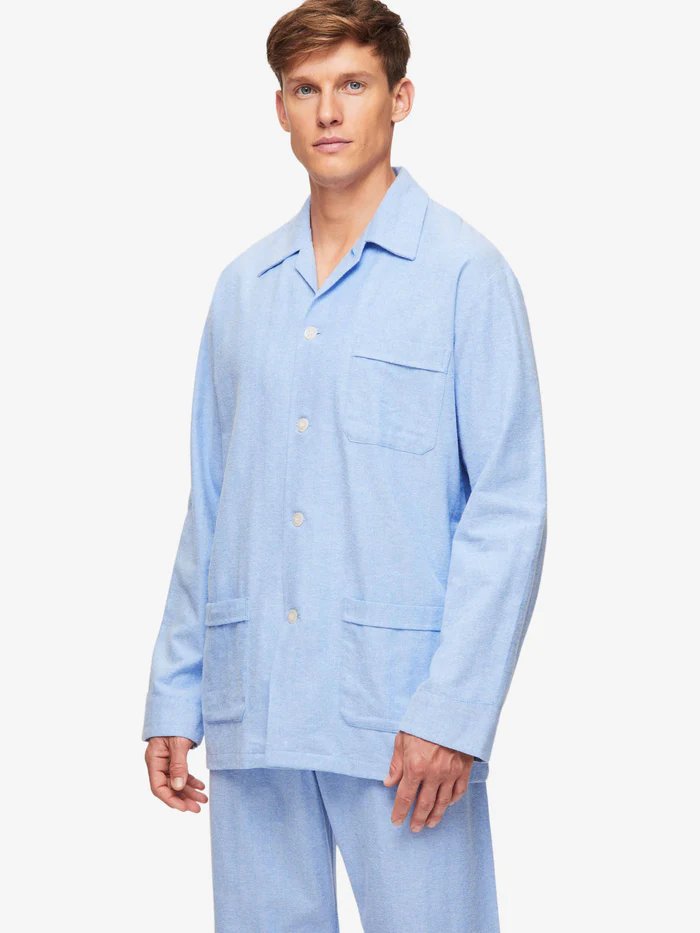 DEREK ROSE Arran 24 Mens PJ Set BLUE - Henry BucksSleeping Shirts10AW230002 - BLUE - M