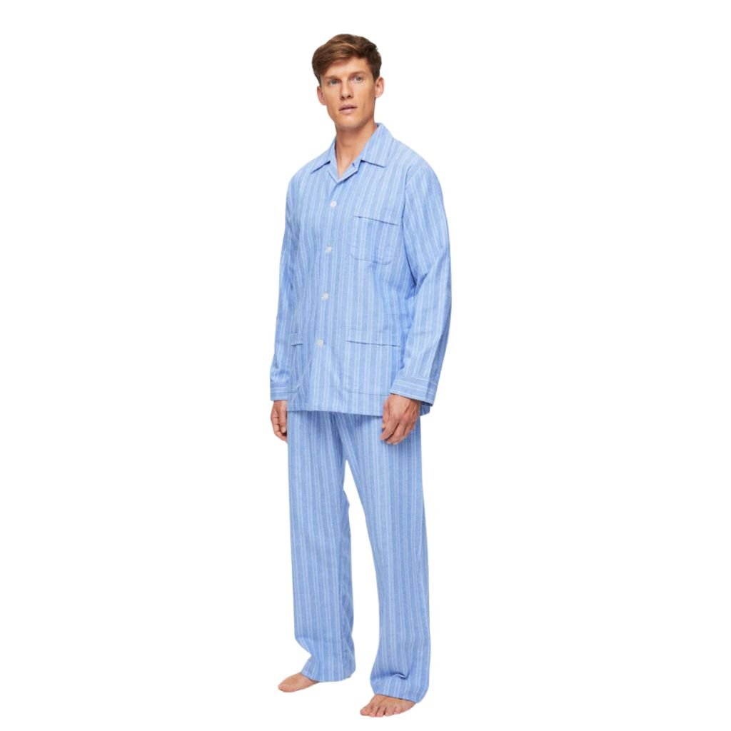 DEREK ROSE Arran Men's Pyjama Set BLUE - Henry Bucks
