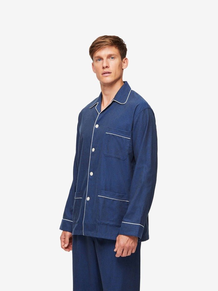 DEREK ROSE Balmoral Brushed Cotton Pyjamas NAVY - Henry BucksPyjamas10SS230001 - NAVY - M