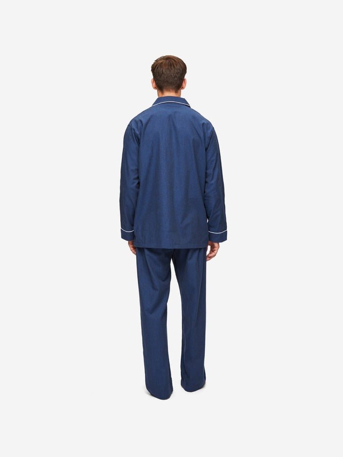 DEREK ROSE Balmoral Brushed Cotton Pyjamas NAVY - Henry BucksPyjamas10SS230001 - NAVY - M