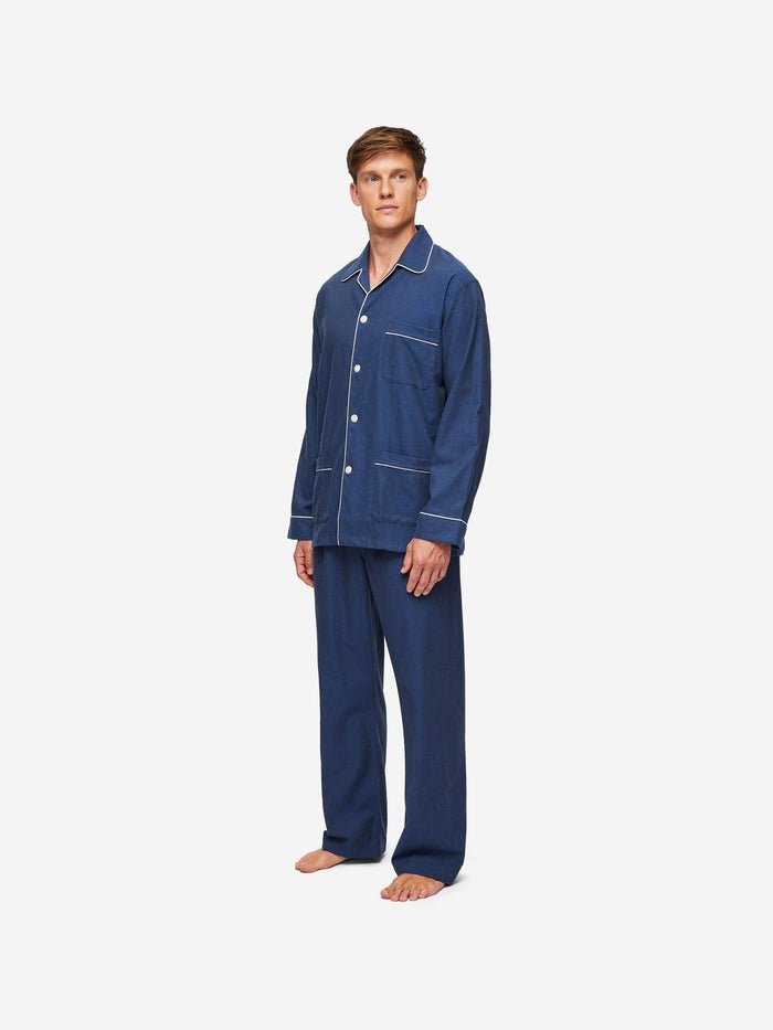 DEREK ROSE Balmoral Brushed Cotton Pyjamas NAVY - Henry BucksPyjamas10SS230001 - NAVY - M