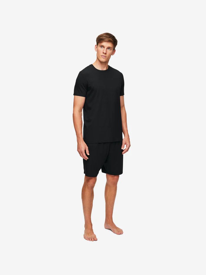 DEREK ROSE Basel 1 Short - Sleeve T - Shirt BLACK - Henry BucksT - Shirts10AW21014 - BLCK - SM