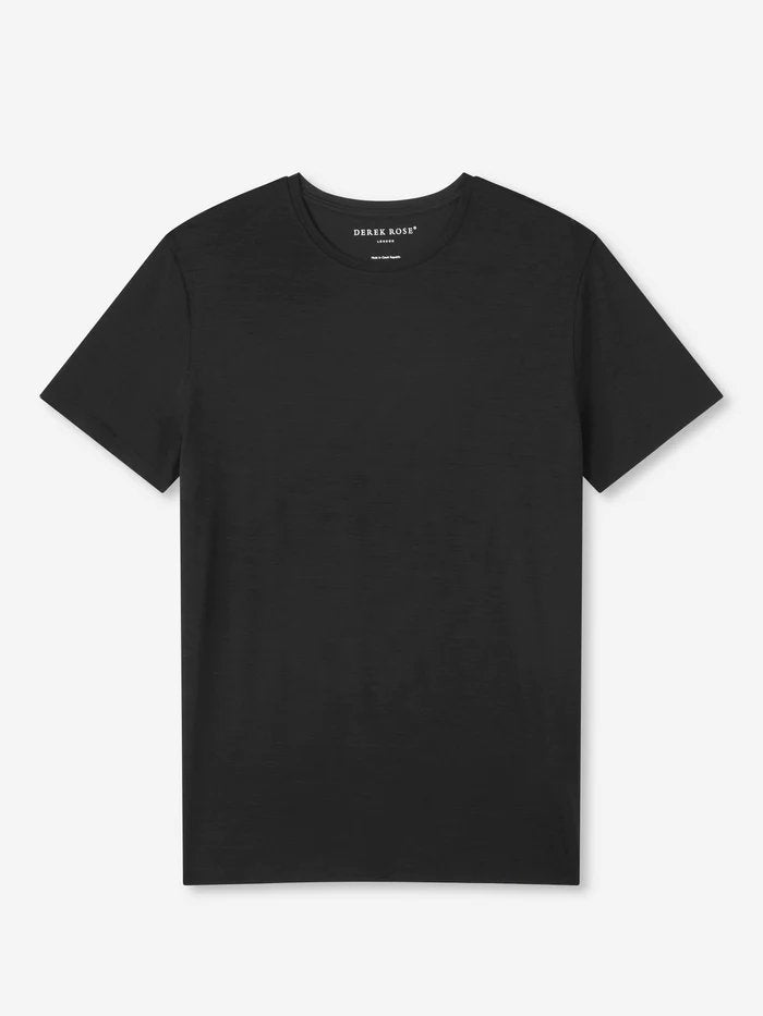 DEREK ROSE Basel 1 Short - Sleeve T - Shirt BLACK - Henry BucksT - Shirts10AW21014 - BLCK - SM