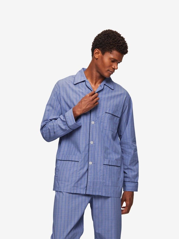 DEREK ROSE Felsted Cotton Blue Pyjamas BLUE - Henry BucksPyjamas10SS230003 - BLUE - M