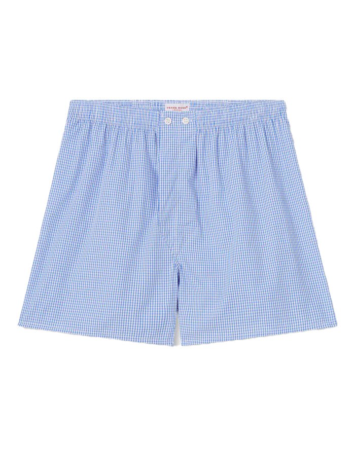DEREK ROSE Gingham Men's Classic Fit Boxers - Henry BucksBoxers2000183 - BLUE - SM