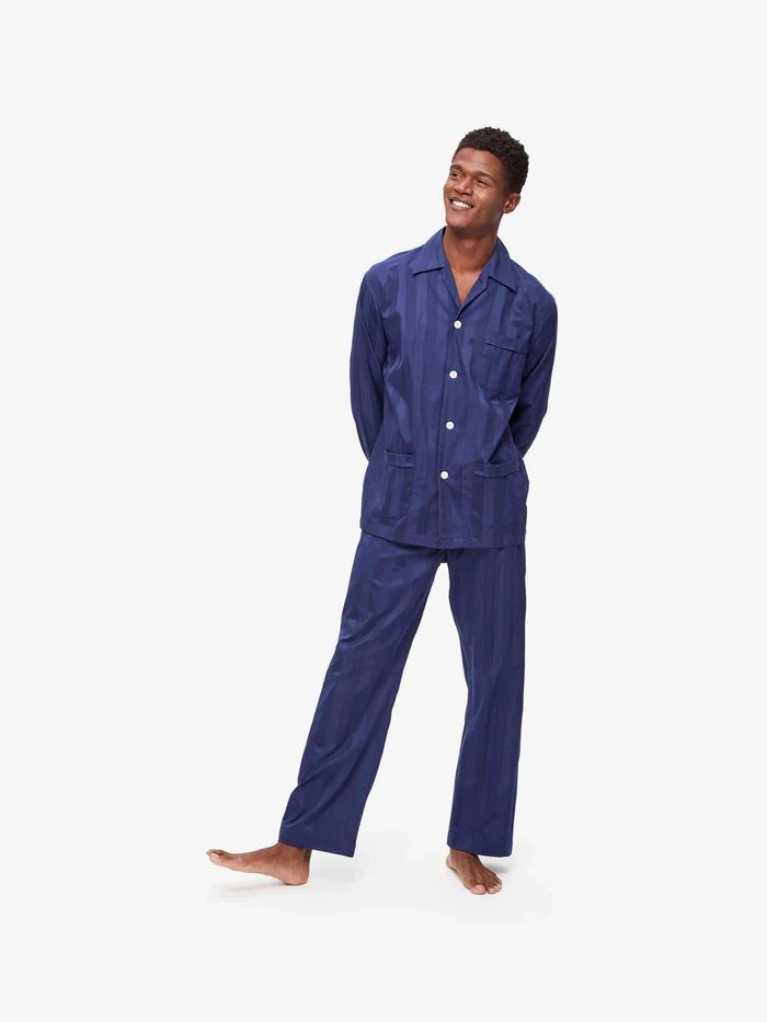 DEREK ROSE Lingfield Men's Pyjama Set NAVY - Henry BucksPyjamas10AW230001 - NAVY - SM