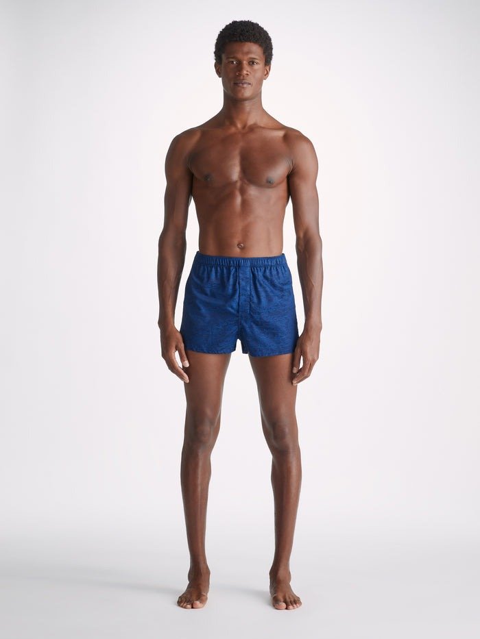 DEREK ROSE Paris 25 Cotton Jacquard Boxer Shorts NAVY - Henry BucksBoxers20SS230002 - NAVY - SM