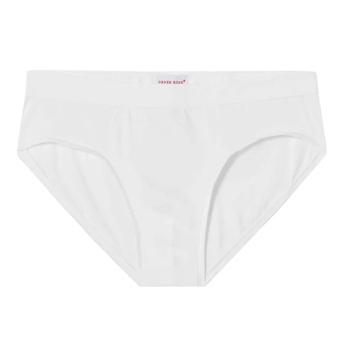 DEREK ROSE Pima Cotton Brief WHITE - Henry BucksBoxers20SS230004 - WHTE - M