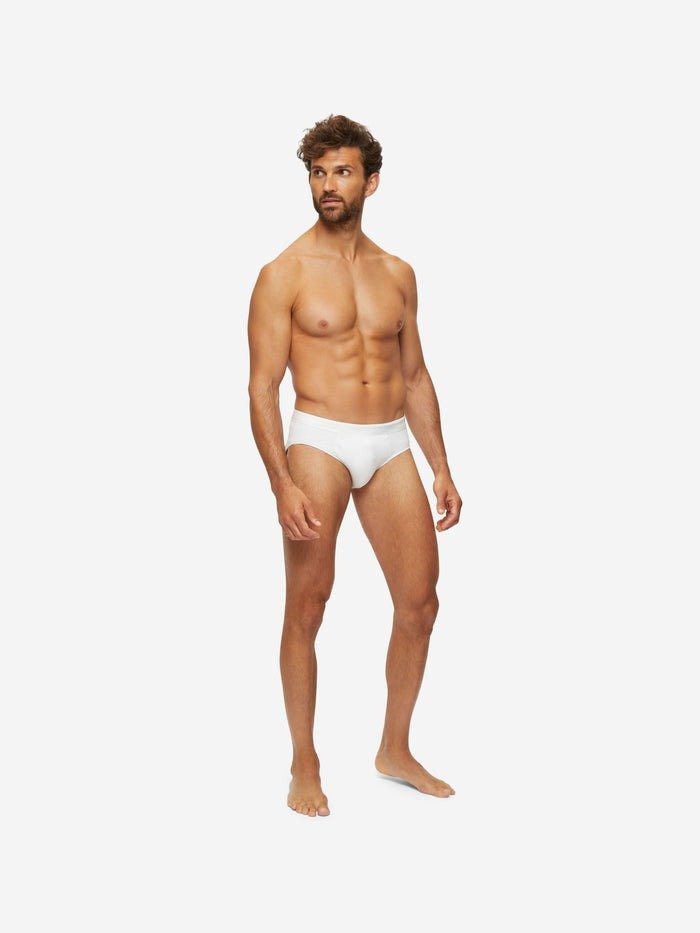 DEREK ROSE Pima Cotton Brief WHITE - Henry BucksBoxers20SS230004 - WHTE - M