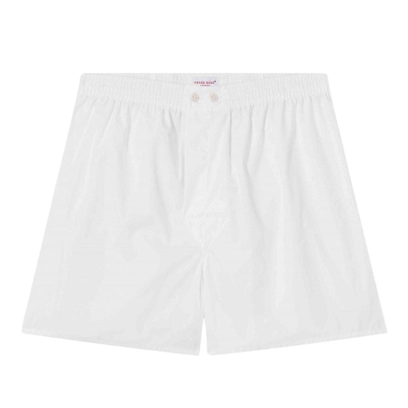 DEREK ROSE Savoy Cotton Classic Boxer - Henry BucksBoxers2000262 - WHTE - SM
