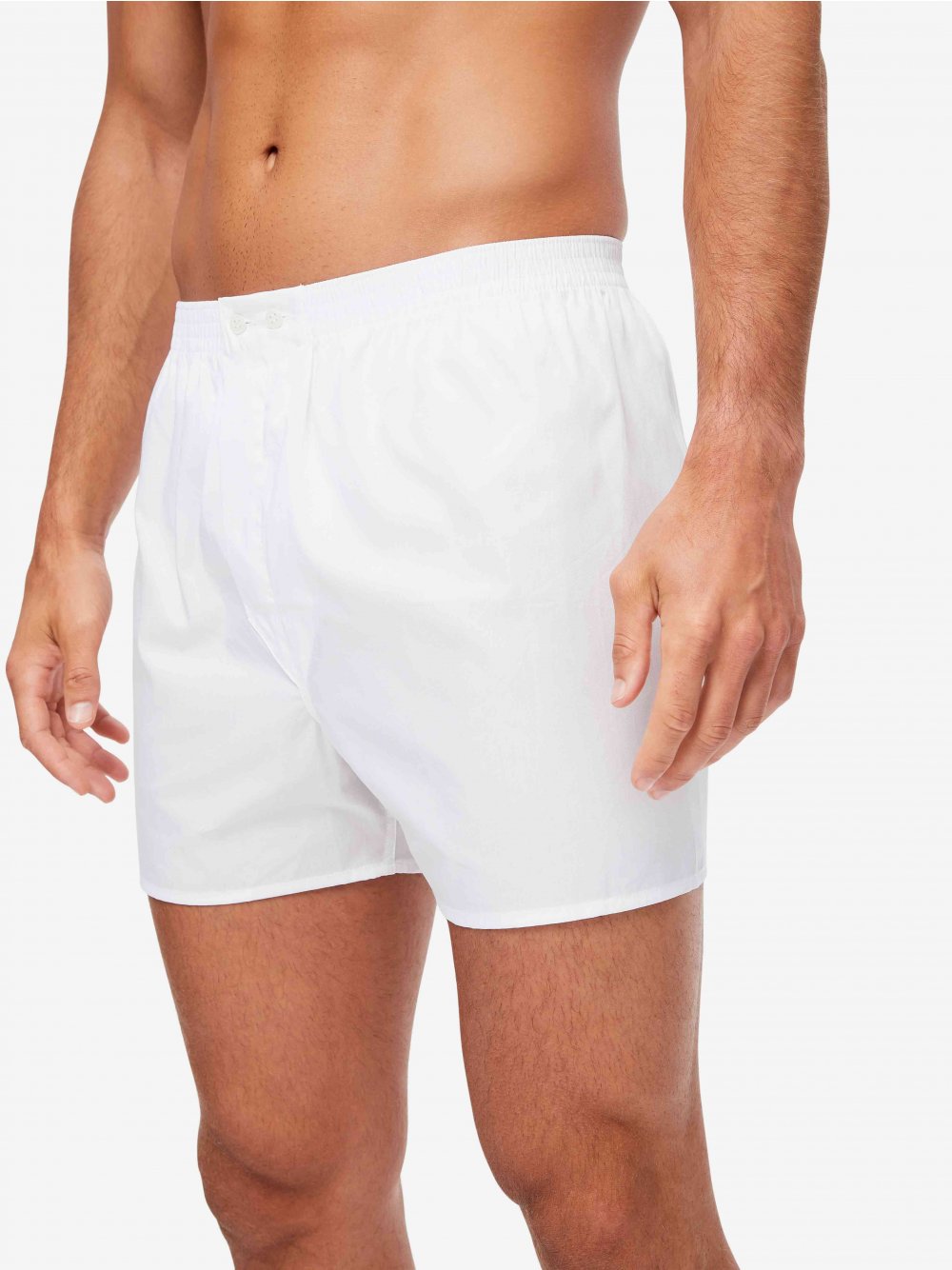 DEREK ROSE Savoy Cotton Classic Boxer - Henry BucksBoxers2000262 - WHTE - SM